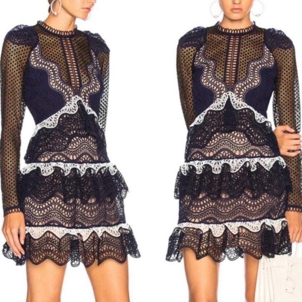 Self-Portrait Lace Pattern Mini Dress size 4